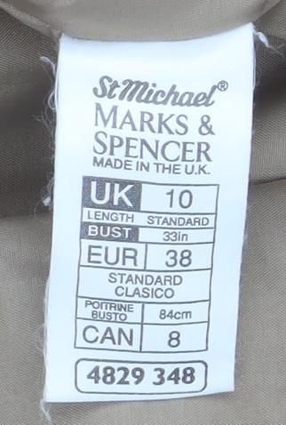 Womens UK Size 10 Marks and Spencer Beige Pea Coat