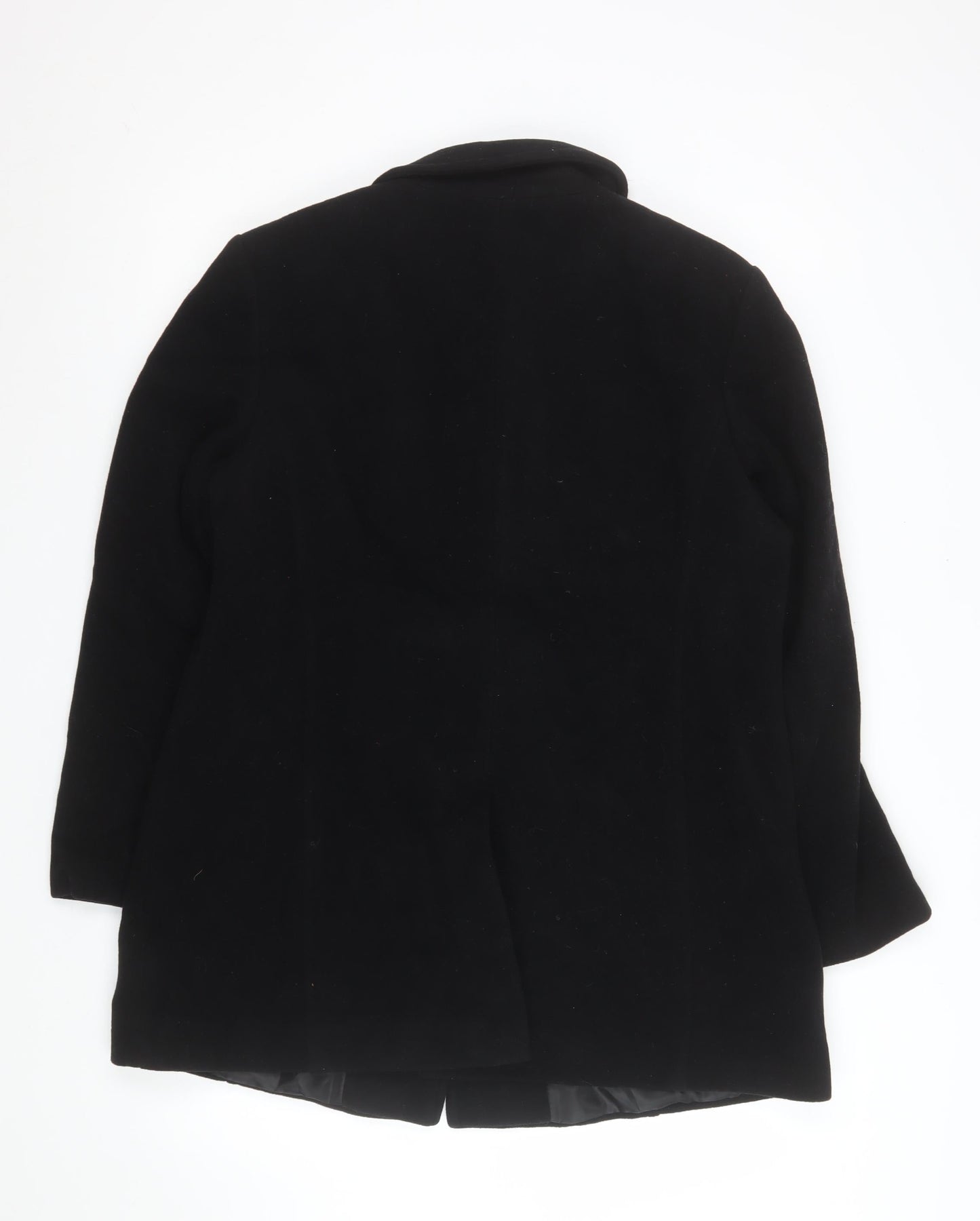 Womens UK Size 14 EWM Pure Classics Black Overcoat