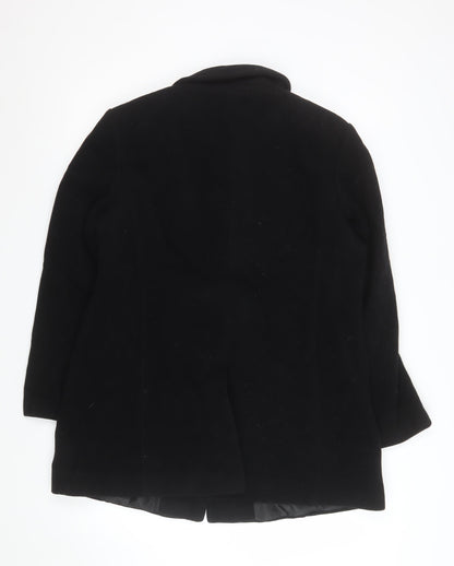 Womens UK Size 14 EWM Pure Classics Black Overcoat