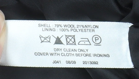 Womens UK Size 14 EWM Pure Classics Black Overcoat