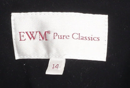 Womens UK Size 14 EWM Pure Classics Black Overcoat