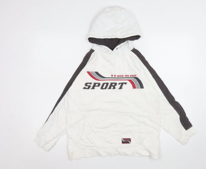 Teens UK Size 14 Rebel White Pullover Hoodie