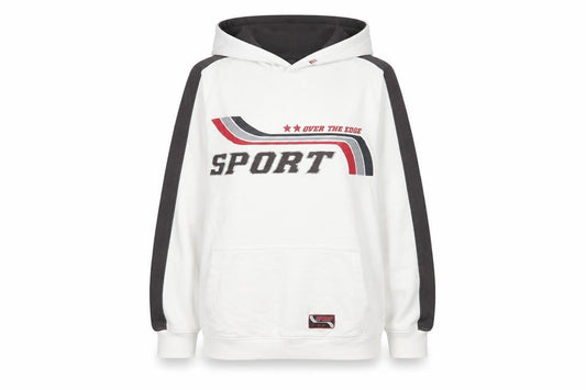 Front view of Rebel Teens White & Black Sport Hoodie 31-32in Chest Pullover