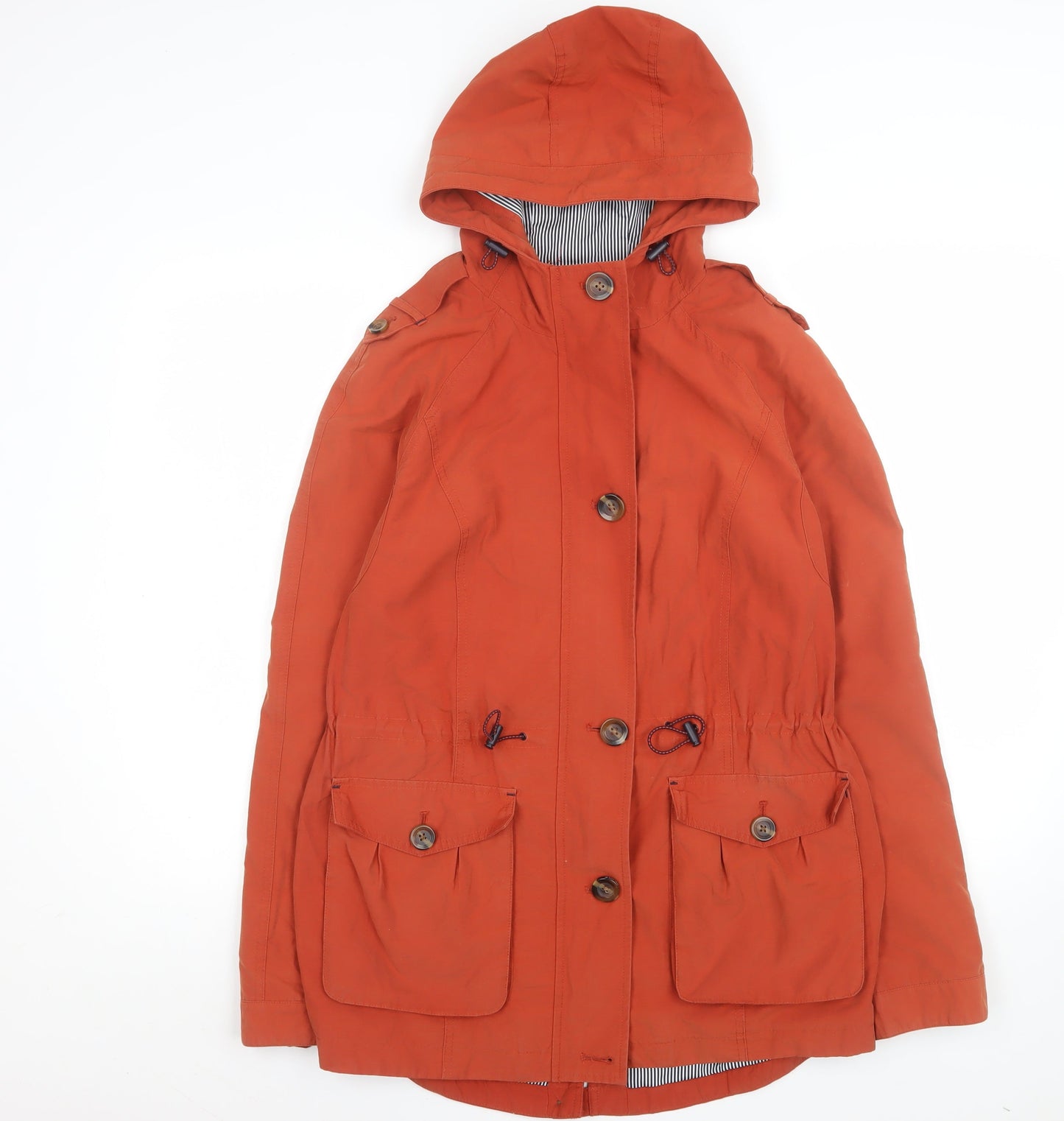 Womens UK Size 10 Marks and Spencer Orange Parka Coat