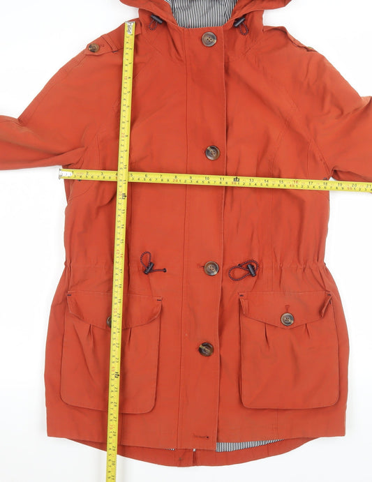 Womens UK Size 10 Marks and Spencer Orange Parka Coat