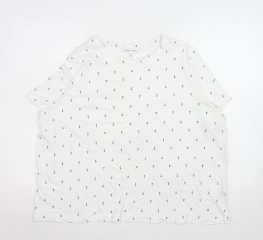 Womens UK Size 2XL Dunnes Stores White Basic T-Shirt