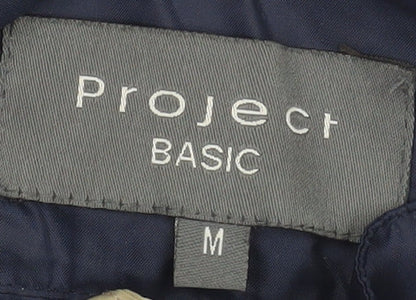 Mens UK Size M Project Basic Blue Windbreaker Coat