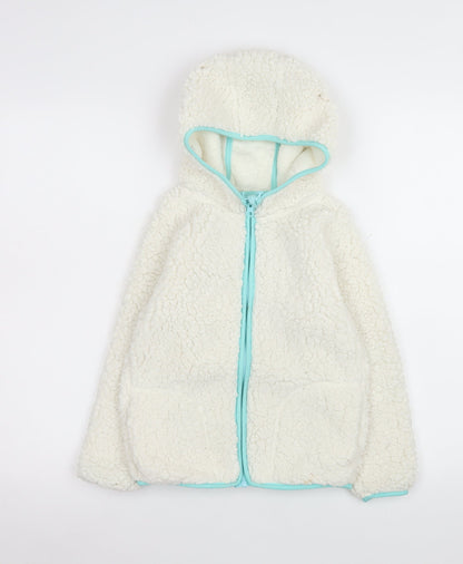 Girls UK Size 7-8 Years Crane Ivory Basic Jacket