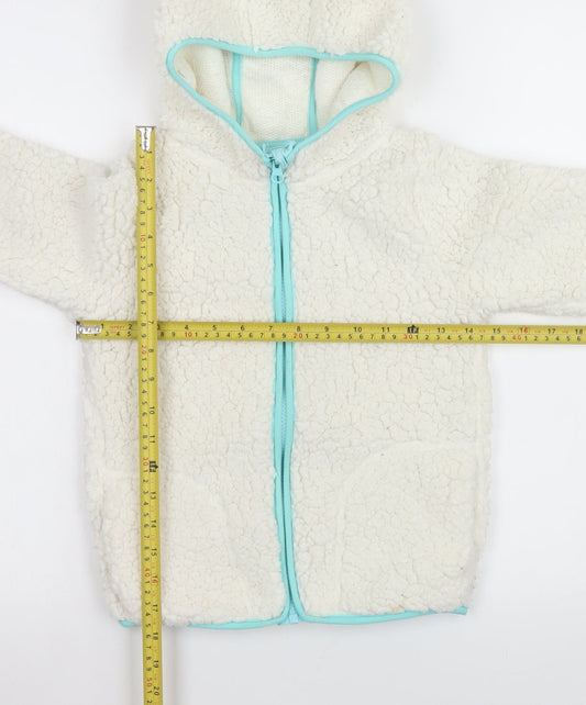 Girls UK Size 7-8 Years Crane Ivory Basic Jacket