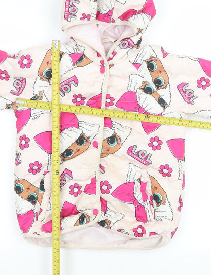 LOL Surprise Girls Pink Hooded Puffer Jacket Coat Age 8 Years