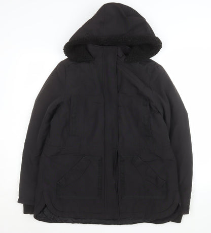 Womens UK Size 42 Monsoon Black Parka Coat