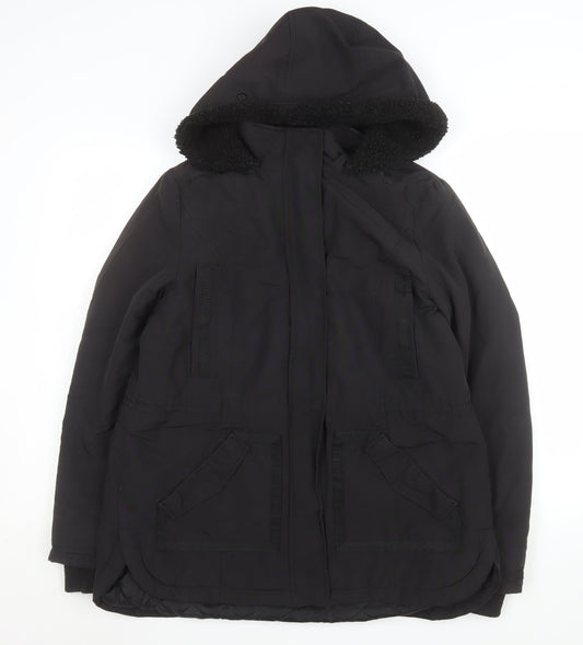 Womens UK Size 42 Monsoon Black Parka Coat