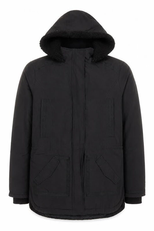 Womens UK Size 42 Monsoon Black Parka Coat