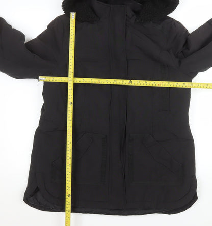 Womens UK Size 42 Monsoon Black Parka Coat