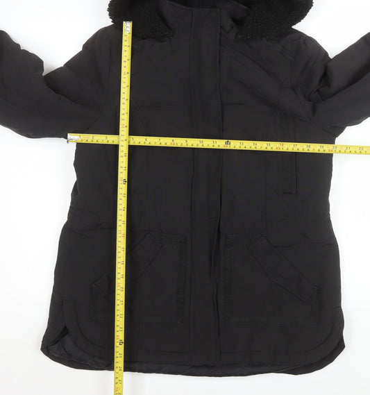 Womens UK Size 42 Monsoon Black Parka Coat