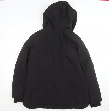 Womens UK Size 42 Monsoon Black Parka Coat