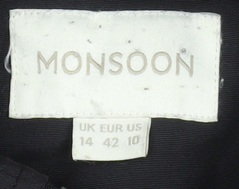 Womens UK Size 42 Monsoon Black Parka Coat
