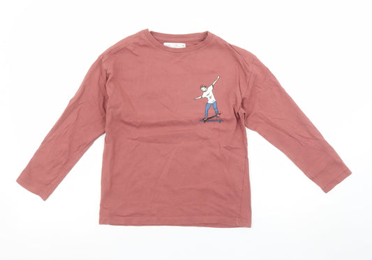Boys UK Size 8 Years Zara Pink Basic T-Shirt