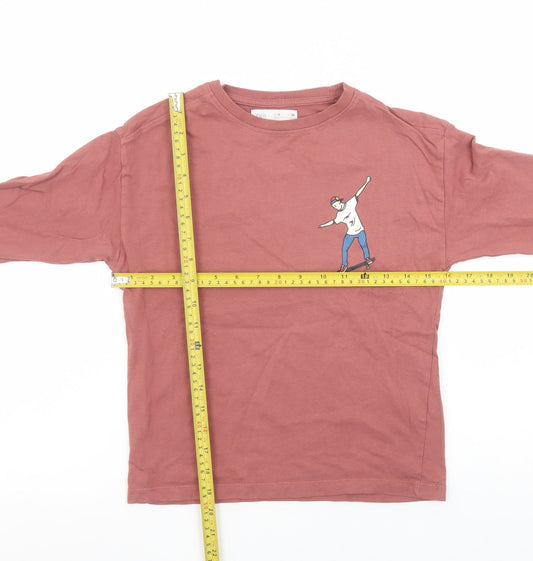 Boys UK Size 8 Years Zara Pink Basic T-Shirt