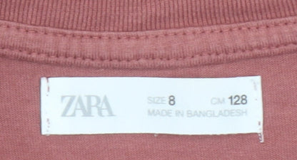 Boys UK Size 8 Years Zara Pink Basic T-Shirt