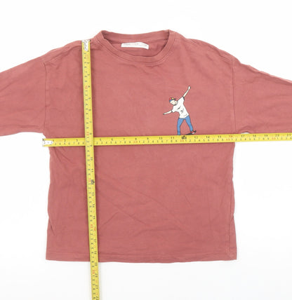 Boys UK Size 8 Years Zara Brown Basic T-Shirt