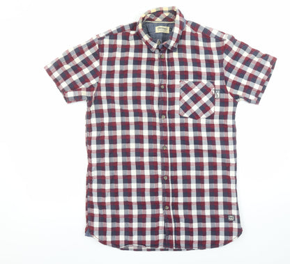 Jack & Jones Men’s Multicoloured Check Cotton Short Sleeve Shirt Size M
