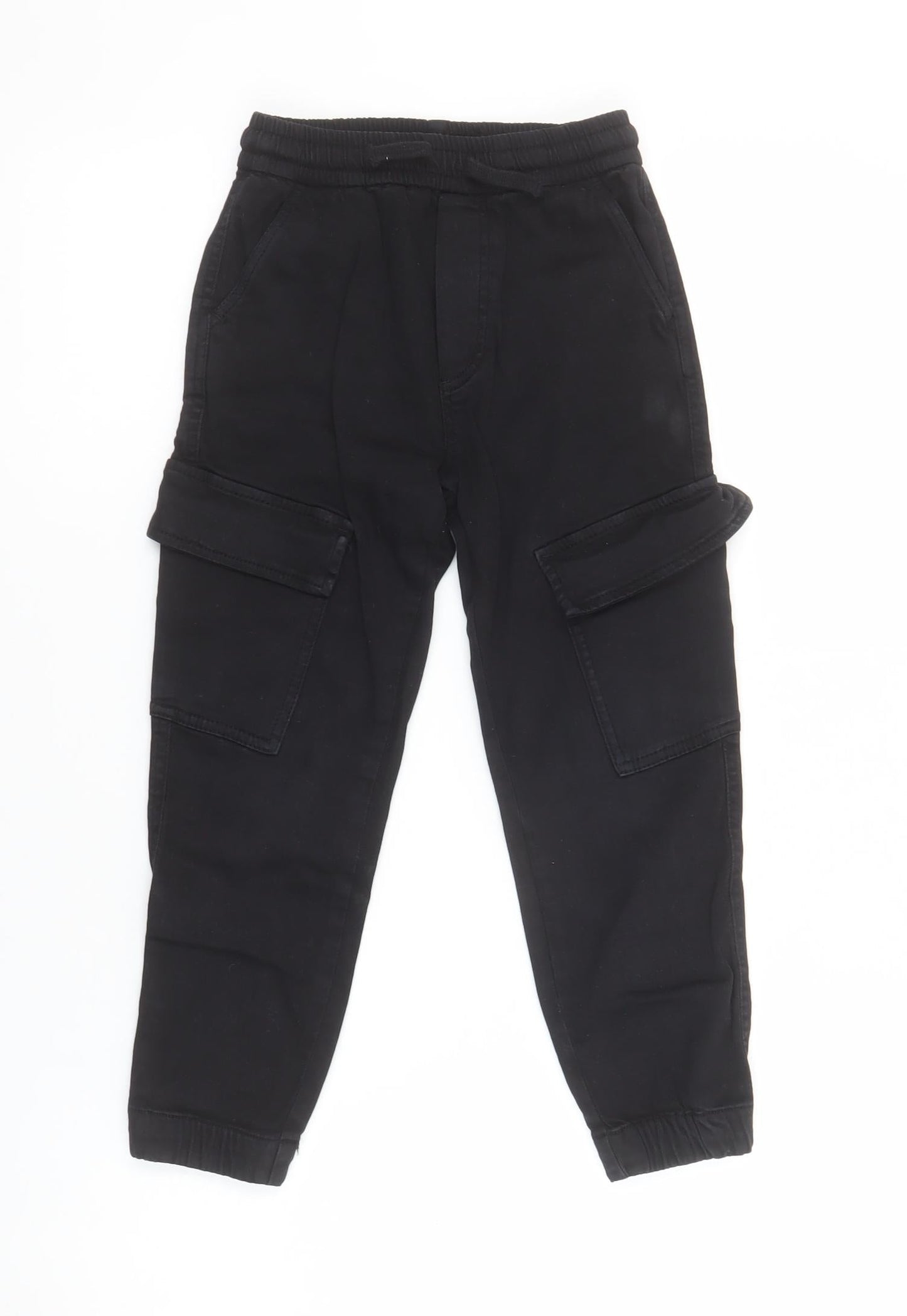 Boys UK Size 7 Years Zara Regular Fit Cargo Black Trousers