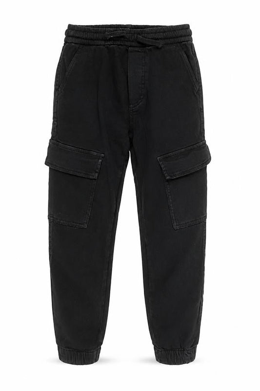 Boys UK Size 7 Years Zara Regular Fit Cargo Black Trousers