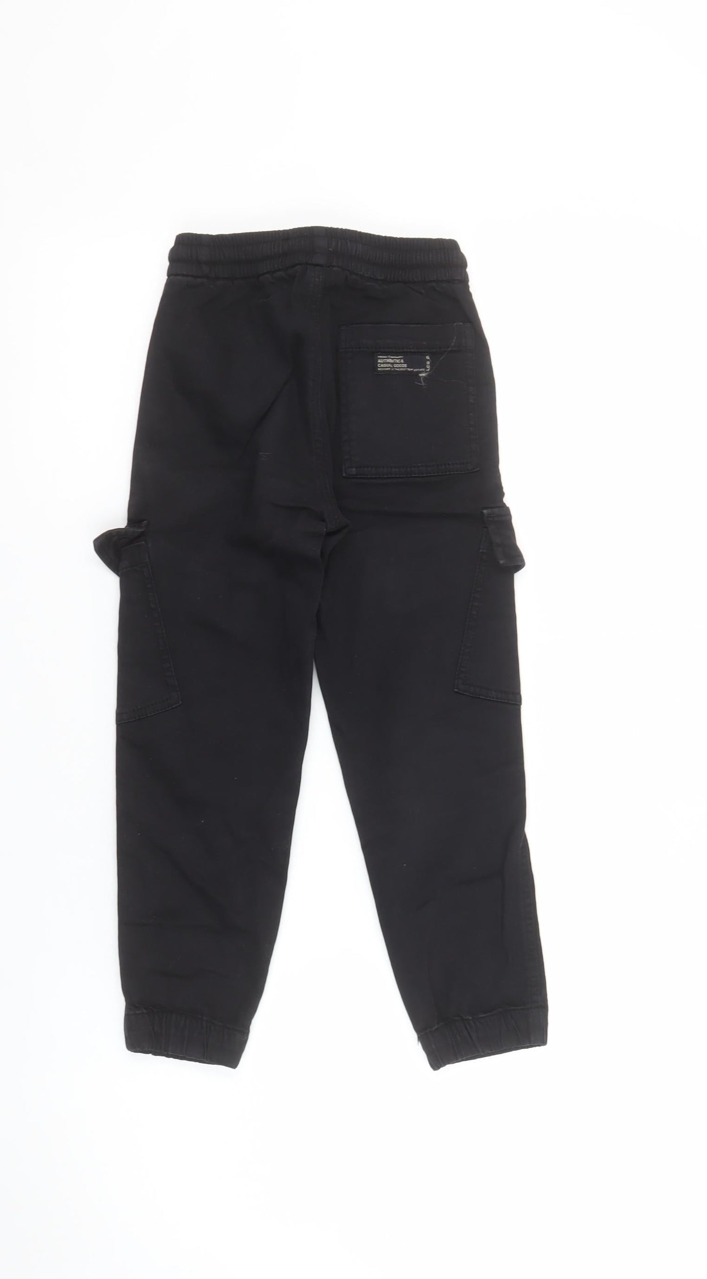 Boys UK Size 7 Years Zara Regular Fit Cargo Black Trousers