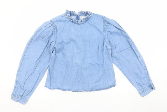 Girls UK Size 12 Years Denim Co. Blue Basic Blouse