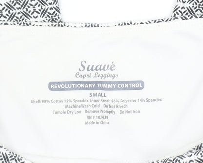 Womens UK Size S Suavé  Capri Black Leggings