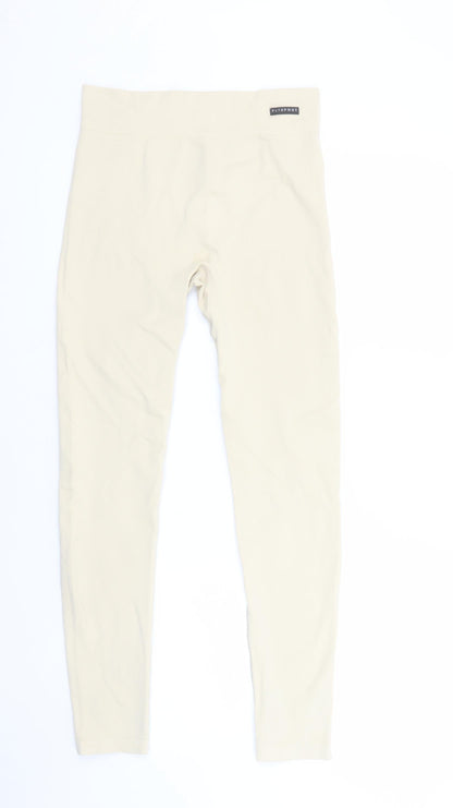 Womens UK Size M PRETTYLITTLETHING Slim Fit Leggings Beige Leggings