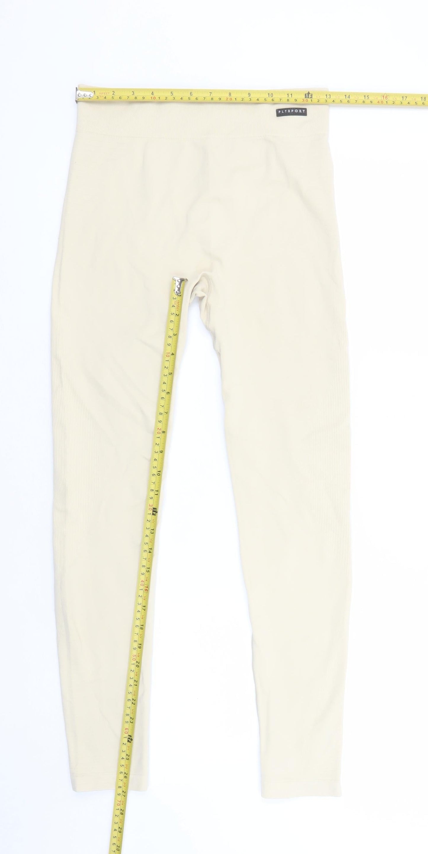 Womens UK Size M PRETTYLITTLETHING Slim Fit Leggings Beige Leggings