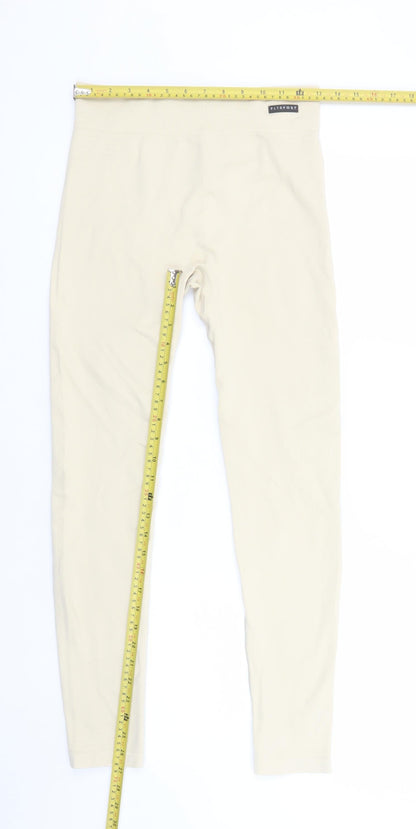 Womens UK Size M PRETTYLITTLETHING Slim Fit Leggings Beige Leggings