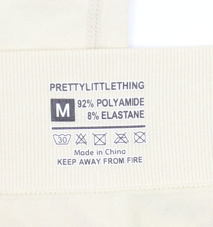 Womens UK Size M PRETTYLITTLETHING Slim Fit Leggings Beige Leggings