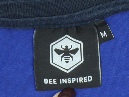 Mens UK Size M Bee Inspired Blue  T-Shirt