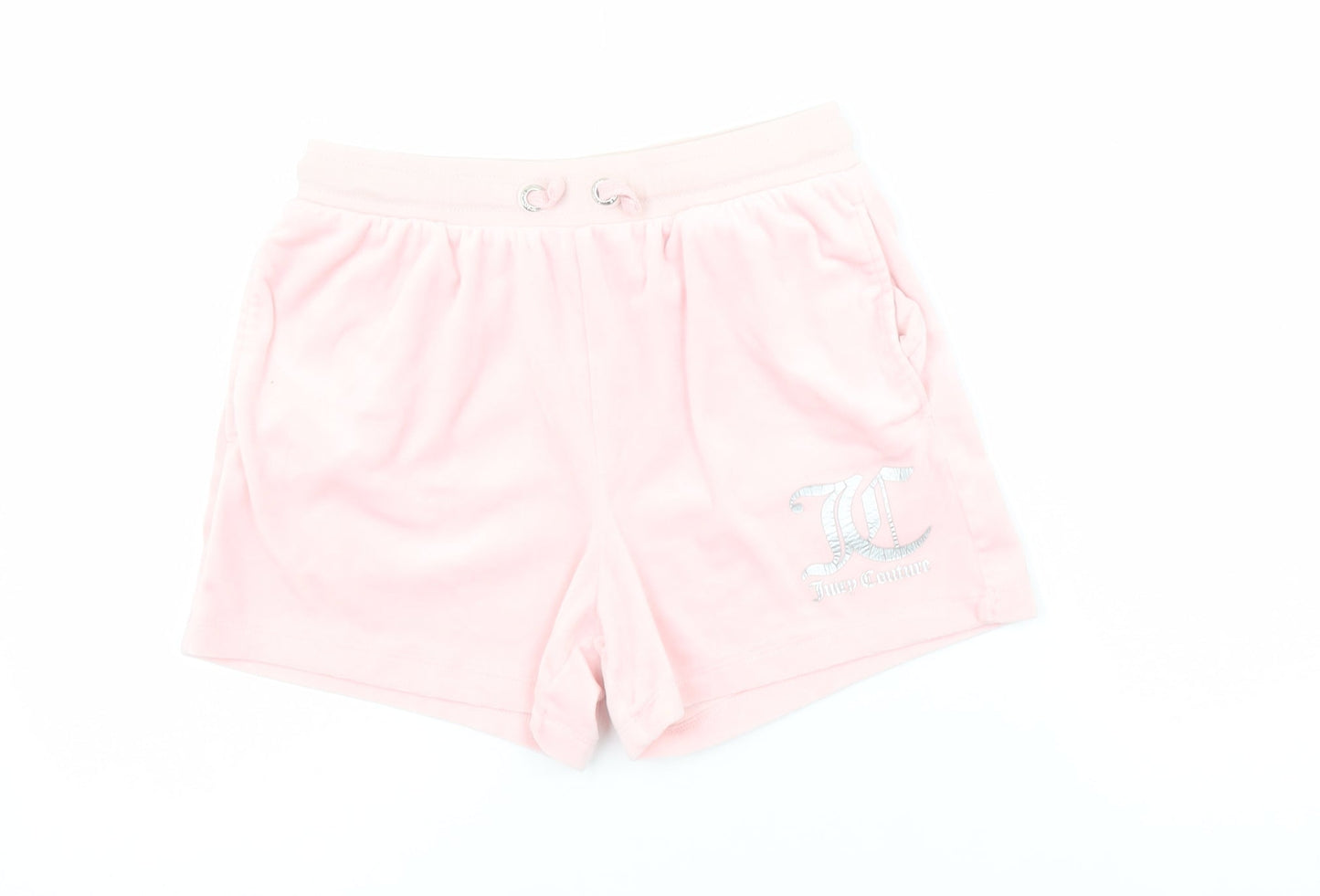 Juicy Couture Girls Pink Velour Shorts Size 12-13 Regular Fit