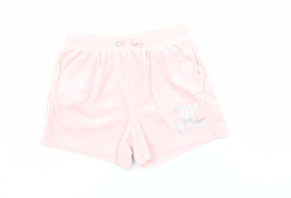 Juicy Couture Girls Pink Velour Shorts Size 12-13 Regular Fit