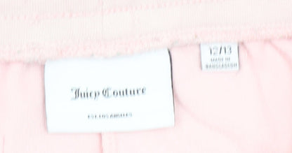 Juicy Couture Girls Pink Velour Shorts Size 12-13 Regular Fit