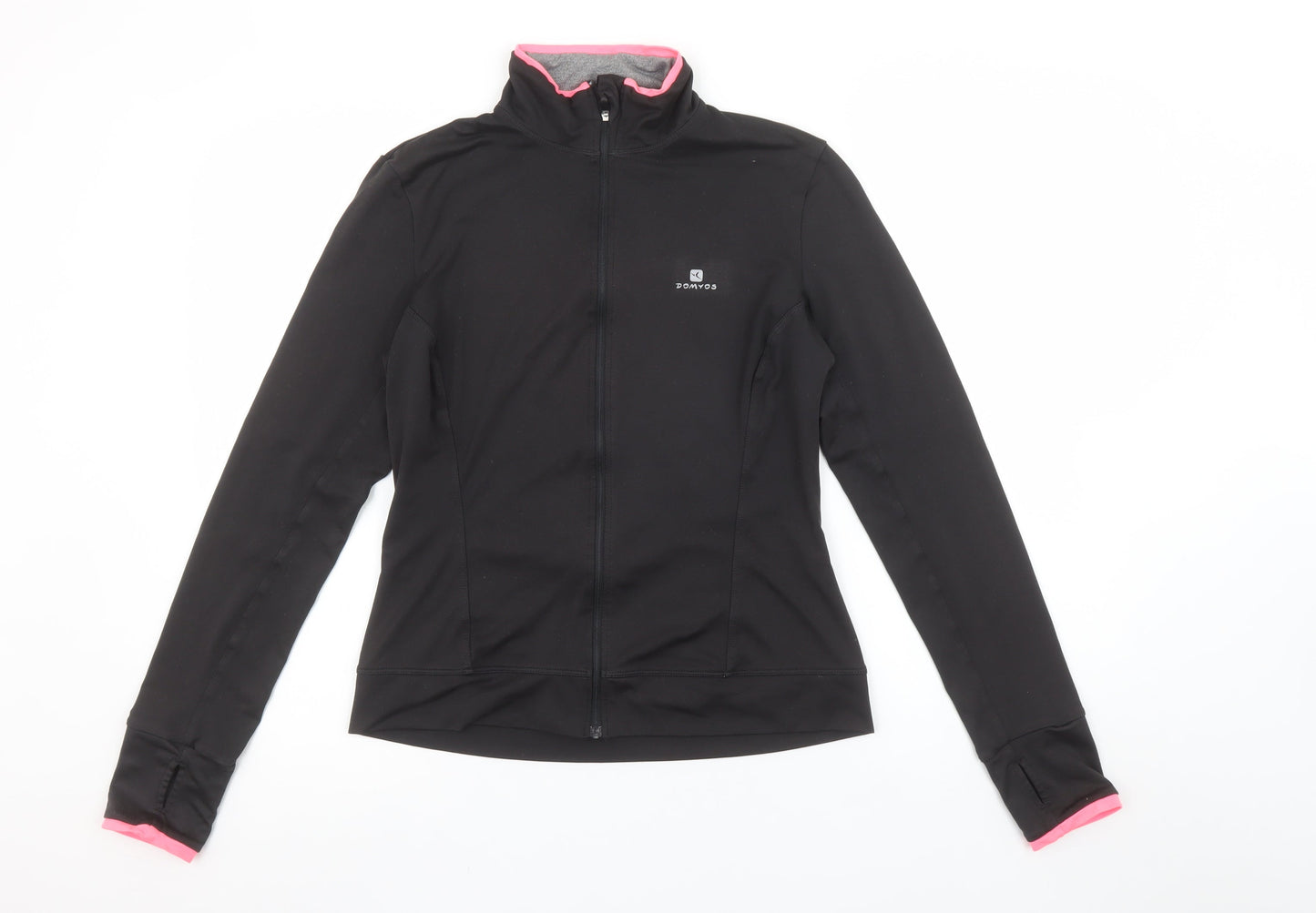 Womens UK Size XS DOMYOS Black Full Zip Sweatshirt