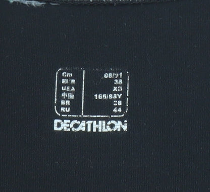 Womens UK Size XS DOMYOS Black Full Zip Sweatshirt