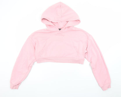 Womens UK Size L Bershka Pink Pullover Hoodie