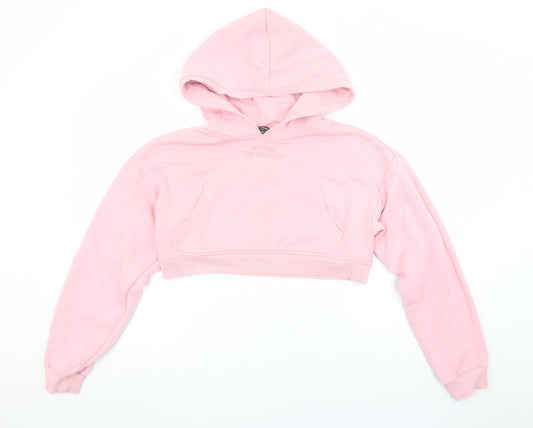 Womens UK Size L Bershka Pink Pullover Hoodie