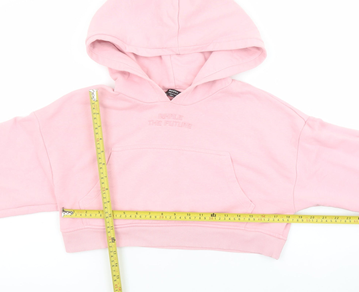 Womens UK Size L Bershka Pink Pullover Hoodie