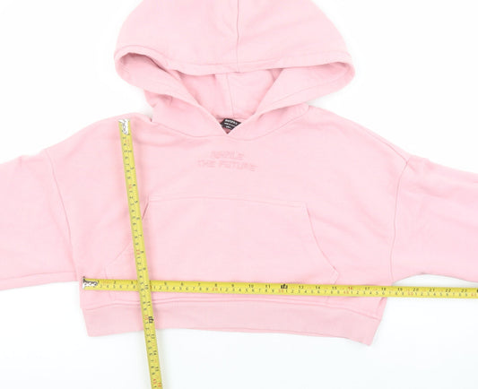 Womens UK Size L Bershka Pink Pullover Hoodie