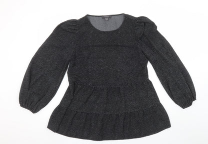 Womens UK Size 12 Primark Black Tunic Blouse