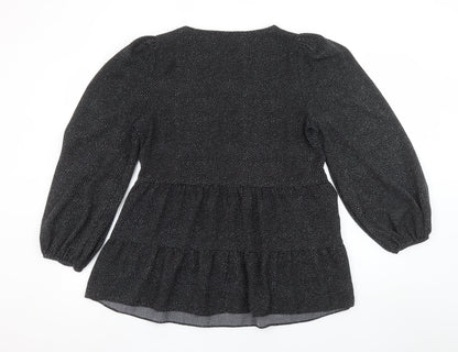 Womens UK Size 12 Primark Black Tunic Blouse