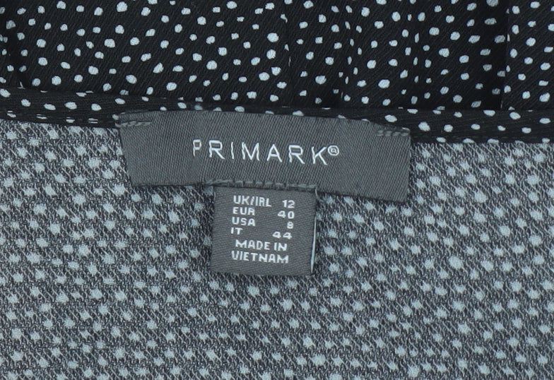 Womens UK Size 12 Primark Black Tunic Blouse