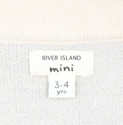 Girls UK Size 3-4 Years River Island Beige Cardigan Jumper