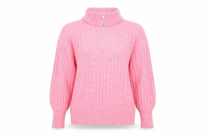 Womens UK Size XS F&F Pink 1/2 Zip Jumper